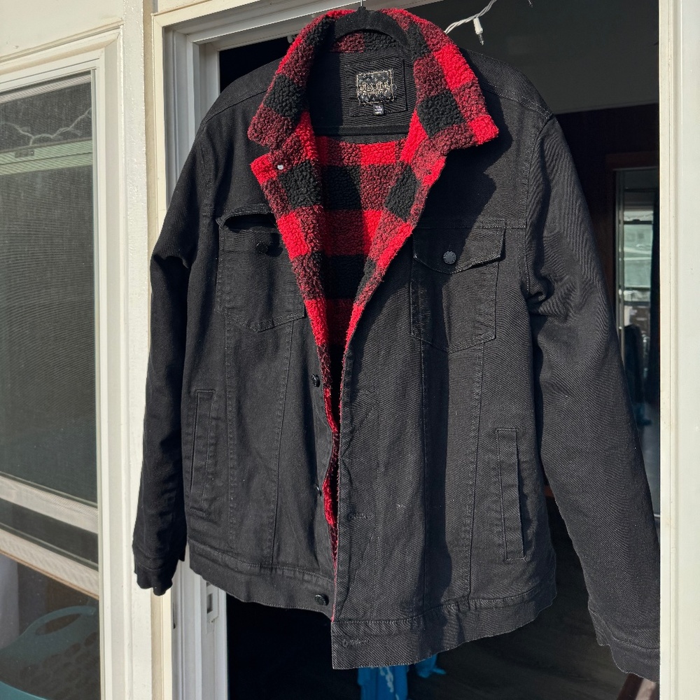 Denim Jacket with Faux Shearling Lining – Great Condition